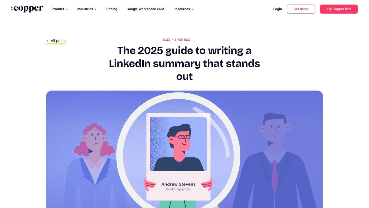 Copper CRM. The 2025 Guide to Writing a LinkedIn Summary That Stands Out (with Examples)